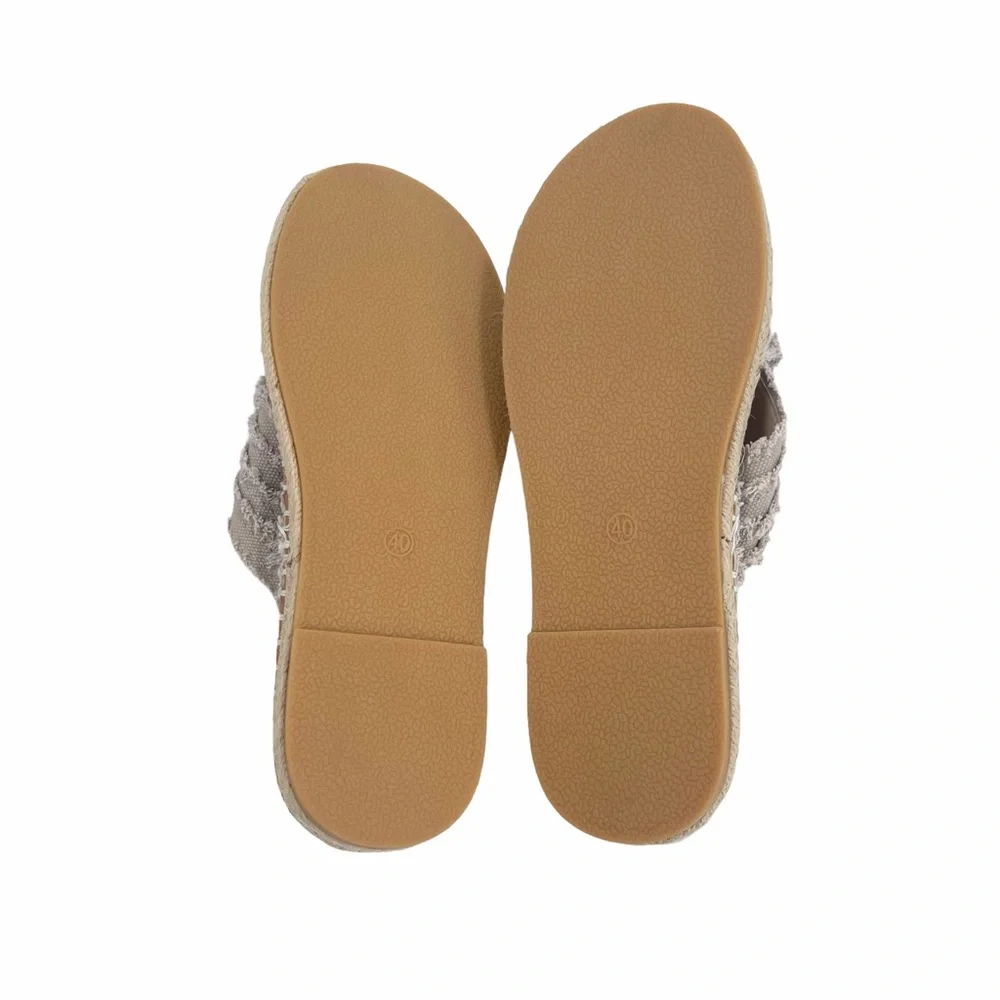 Women’s Flat Shoes Slip On Mule Espadrille Sandals Size 9